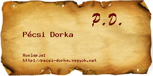 Pécsi Dorka névjegykártya